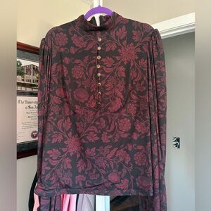 Pin up girl brocade pattern top